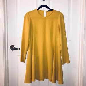 Zara Yellow Long Sleeved Dress Baby Doll Dress